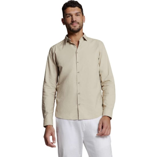 No Excess Shirt solid with linen light desert - Image 2