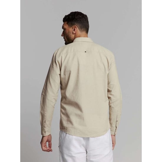 No Excess Shirt solid with linen light desert - Image 4