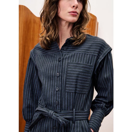 FRNCH Vigan jumpsuit gestreept schouderdetails en strikceintuur - Image 4