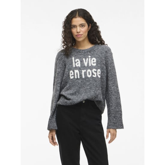Vila Vimelie o-neck ls detail knit topr melee - Image 2