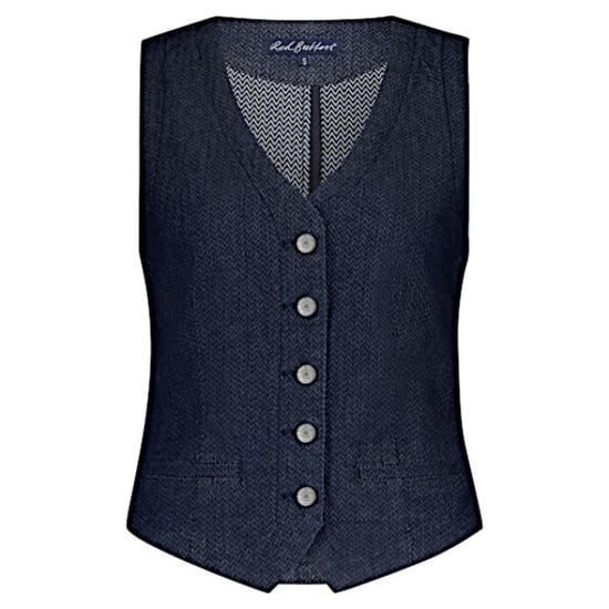 Red Button Gilet srb4587 waistcoat heringbone dark blue - Image 1