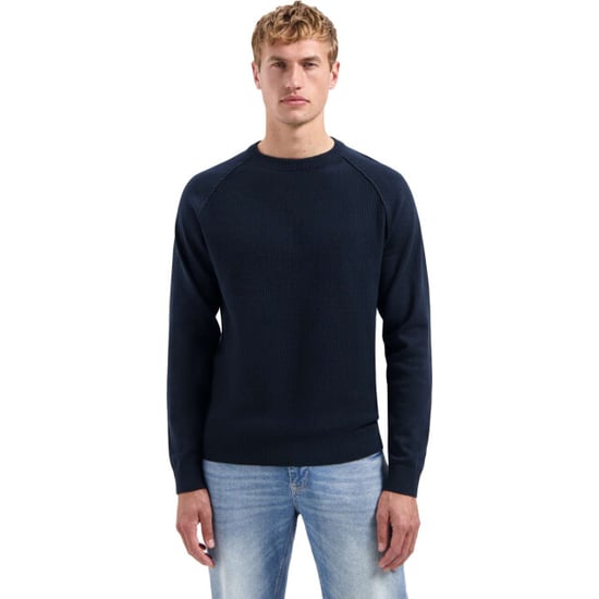 No Excess Pullover crewneck solid waffle knit night - Image 2