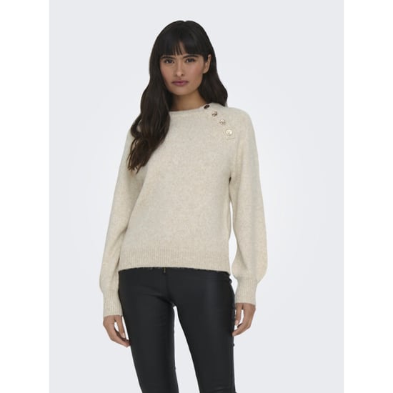 Only Onlemma life ls button oneck knt noos beige - Image 3