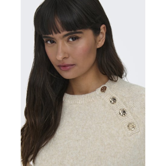 Only Onlemma life ls button oneck knt noos beige - Image 6
