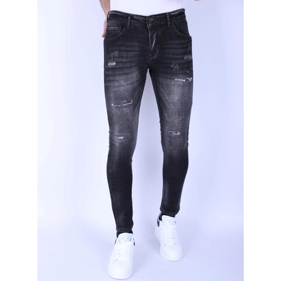 Local Fanatic Stonewash jeans slim fit met scheuren 1096 - Image 6