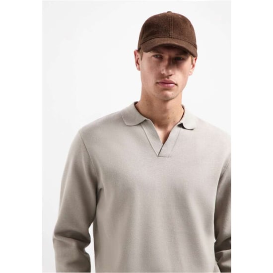 No Excess Pullover open polo collar relief clay - Image 3