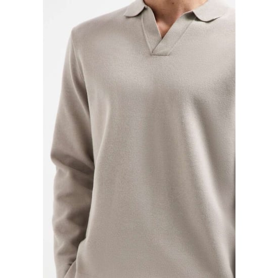 No Excess Pullover open polo collar relief clay - Image 5
