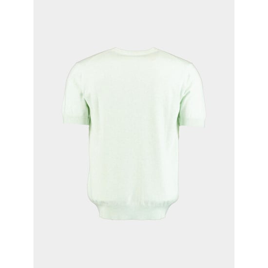 Scotland Blue T-shirt korte mouw yvan knitted t-shirt melange 25108yv58sb/311 pistachio - Image 2