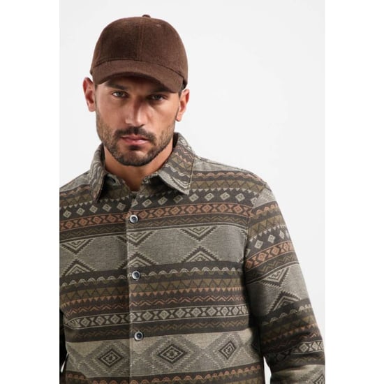 No Excess Overshirt buttons jacquard taupe - Image 5