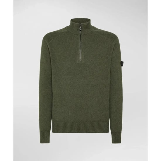 Peuterey Braille 03 wool half zip leaf - Image 1