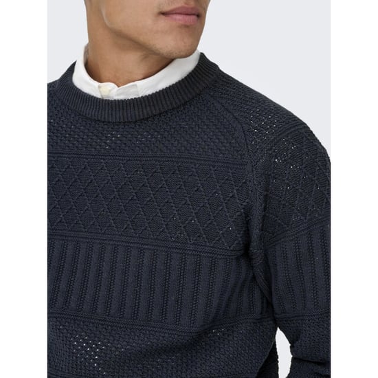 Only & Sons Onsalkan reg crew knit navy - Image 4