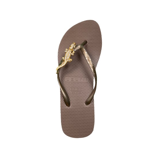 Uzurii Gold crocodile switch high heel taupe - Image 1