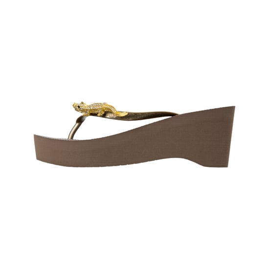 Uzurii Gold crocodile switch high heel taupe - Image 2