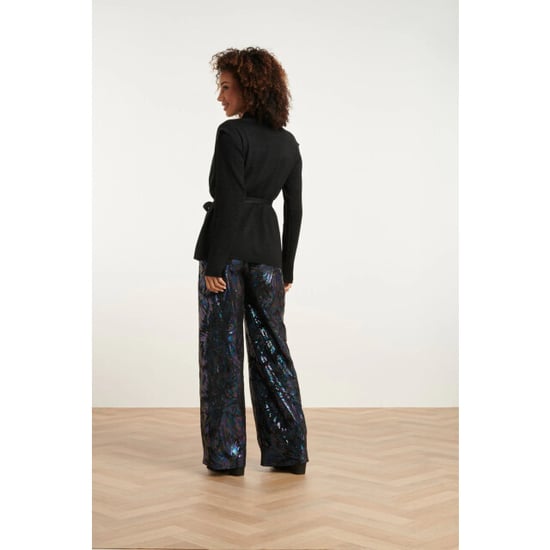 Smashed Lemon 24789 e geribde mouwloze cardigan met lurex | - Image 2
