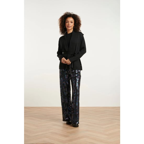 Smashed Lemon 24789 e geribde mouwloze cardigan met lurex | - Image 4