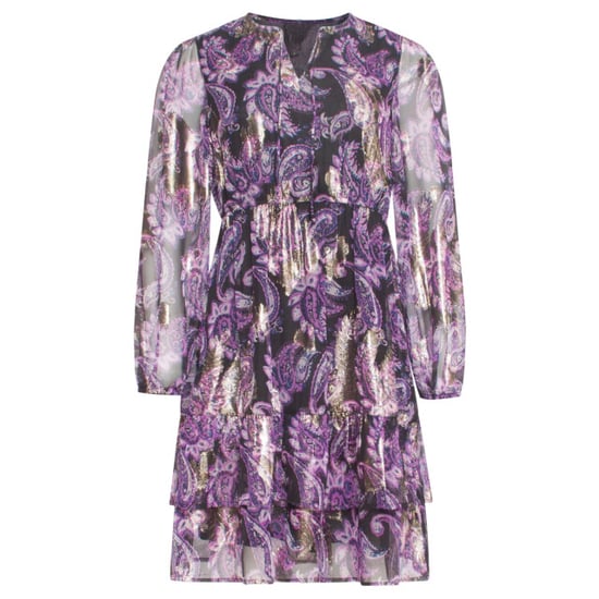 Smashed Lemon 24802 paarse paisley jurk met en jacquard | - Image 2