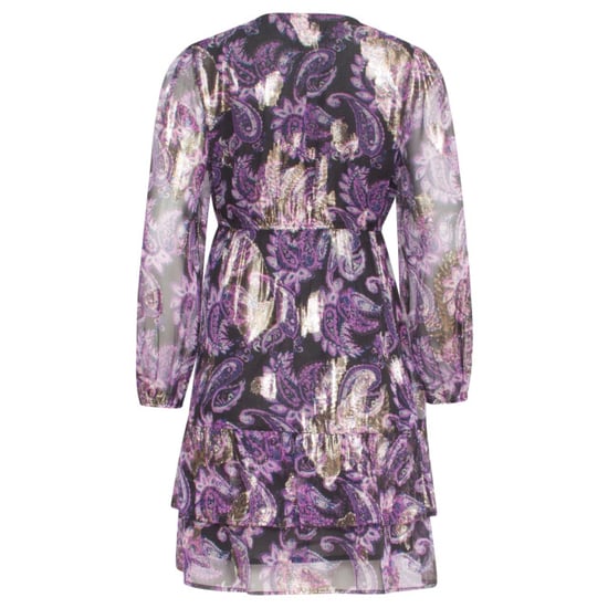 Smashed Lemon 24802 paarse paisley jurk met en jacquard | - Image 4