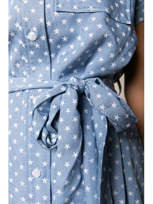 Colourful Rebel Dalia Star Shortsleeve Maxi Shirt - Image 3