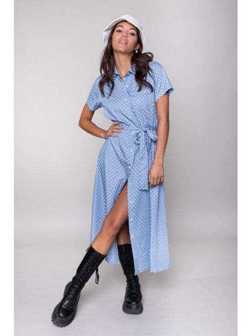 Colourful Rebel Dalia Star Shortsleeve Maxi Shirt - Image 5