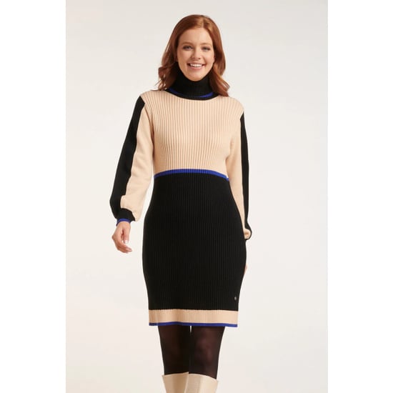 Smashed Lemon 24627 beige e blok gebreide jurk | - Image 2