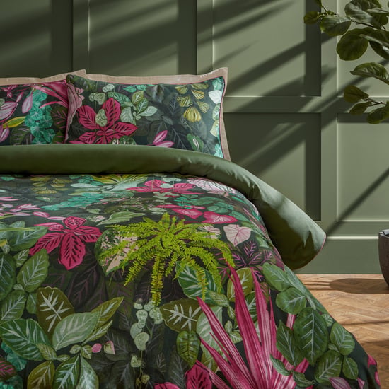Botanical Riches Veadeiros Exotic Floral Duvet Cover Set, Super King, Pink/Green - Image 2