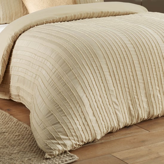 Duvet Day Harrison Stripe Tufted Soft Touch Duvet Cover Set, King, Linen - Image 3