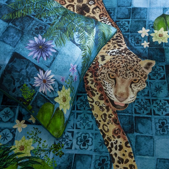 Paoletti Botanical Riches Majorelle Exotic Duvet Cover Set, King, Azure Blue - Image 3