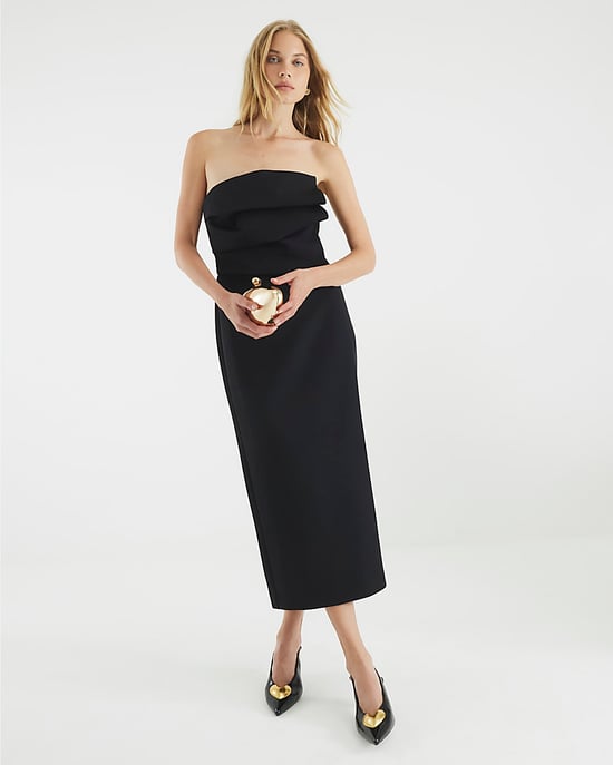 River Island Womens Midi Dress Black Sculpted Bandeau Tailored - Image 4