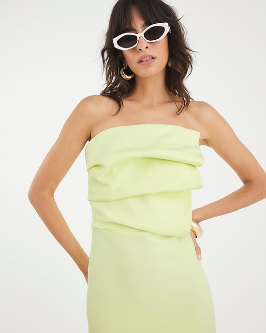 River Island Womens Midi Dress Green Sculpted Bandeau Tailored - Image 4