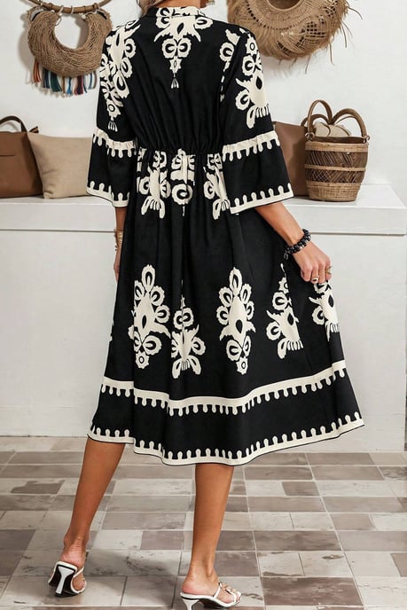 Floral Print Tiered Midi Dress - Image 2