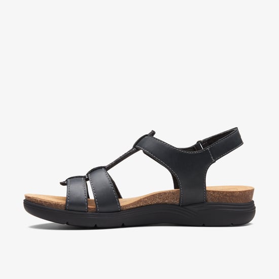 April Cove Black Leather Sandals - Image 2