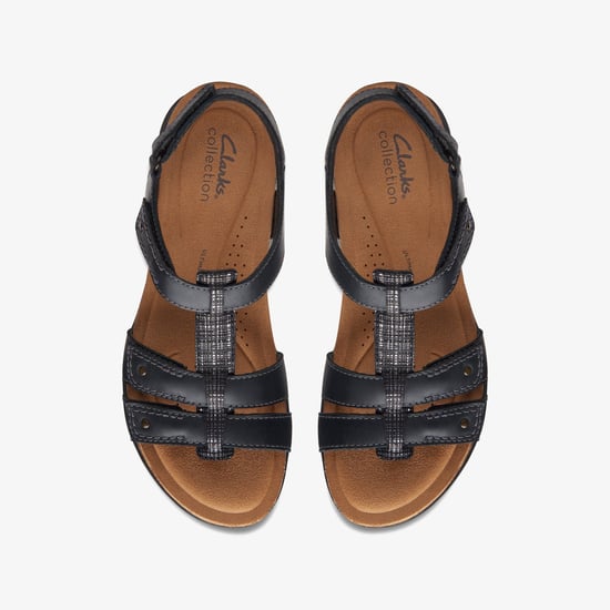 April Cove Black Leather Sandals - Image 6