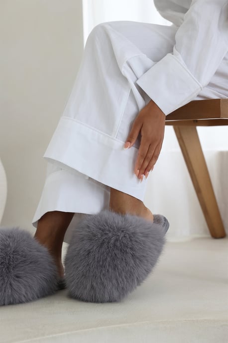 Wheres That From Womens 'Keira' Ultimate Fluffy Faux Fur Mule Slippers - Image 2