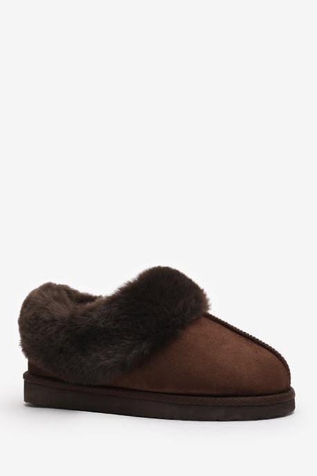 Wheres That From Womens 'Inaya' Mule Slippers with Faux Fur Collar Trim - Image 4