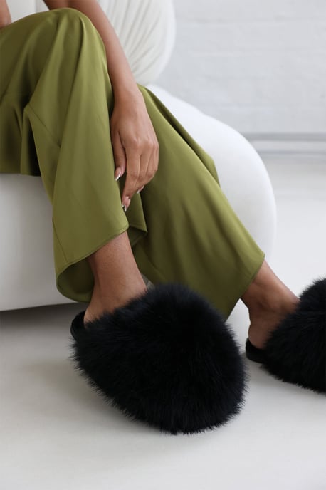 Wheres That From Womens 'Keira' Ultimate Fluffy Faux Fur Mule Slippers - Image 6