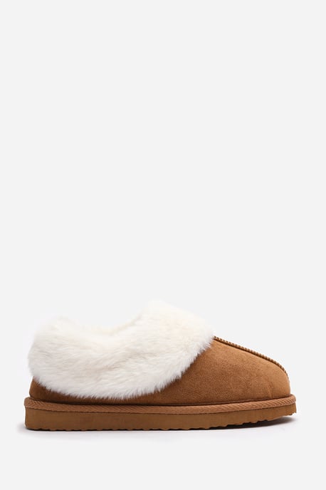 Wheres That From Womens 'Inaya' Mule Slippers with Faux Fur Collar Trim - Image 3