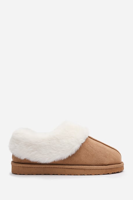 Wheres That From Womens 'Inaya' Mule Slippers with Faux Fur Collar Trim - Image 3