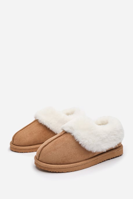 Wheres That From Womens 'Inaya' Mule Slippers with Faux Fur Collar Trim - Image 4