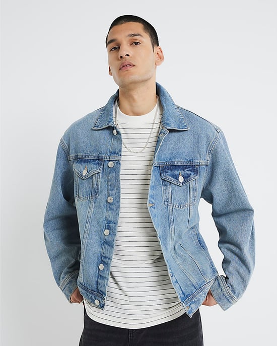 River Island Mens Denim Jacket Blue Regular Fit - Image 3