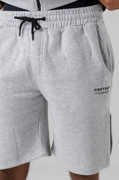 Light Grey Regular Fit Cotton Blend Fleece Shorts With Drawstring Waist - Image 3