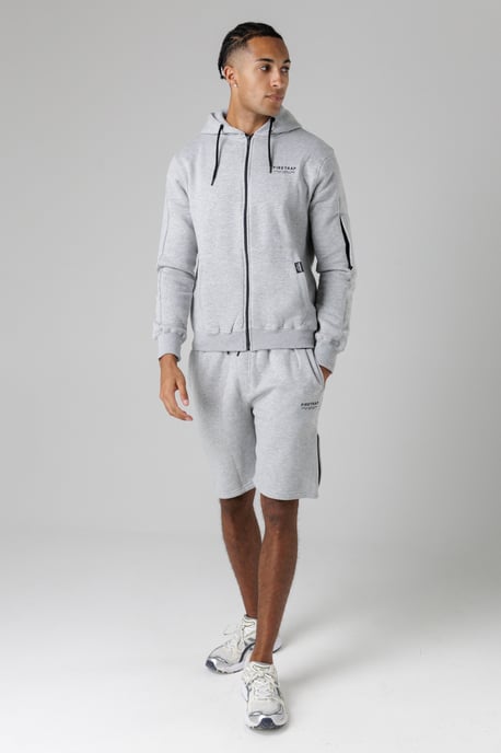 Light Grey Regular Fit Cotton Blend Fleece Shorts With Drawstring Waist - Image 4
