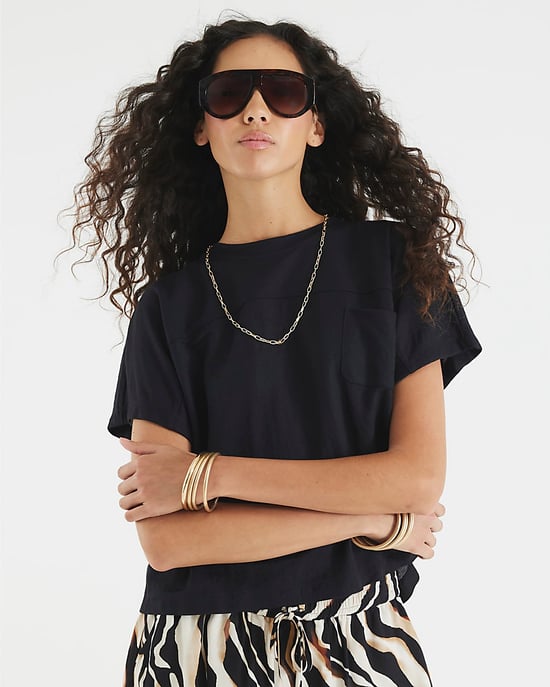 River Island Womens T-Shirt Black Chest Pocket - Image 3