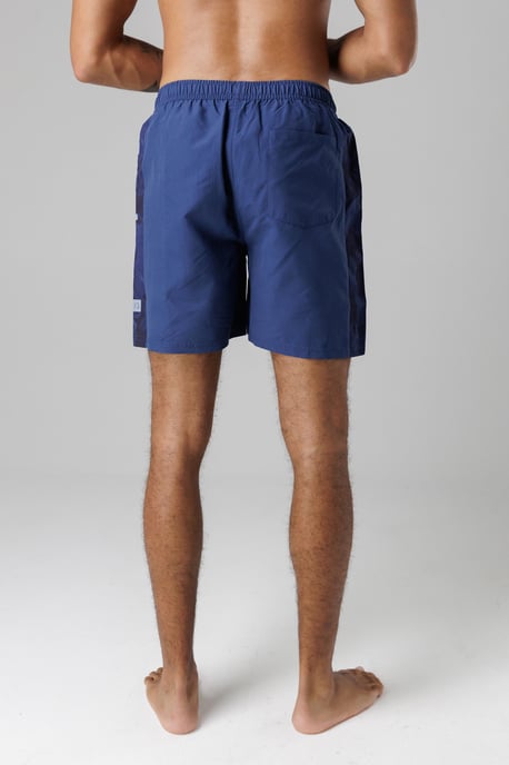 Mid Blue Regular Fit Swim Shorts With Elasticated Drawstring Waist - Image 2