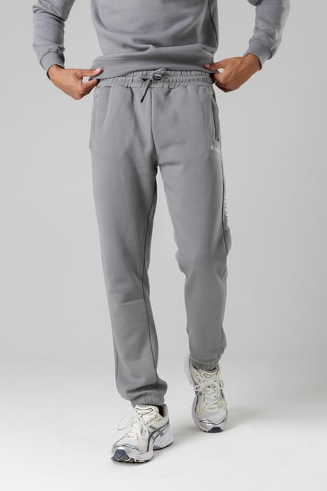 Dark Grey Cotton Rich Brushed Fleece Joggers With Logo Strip Detail - Image 1