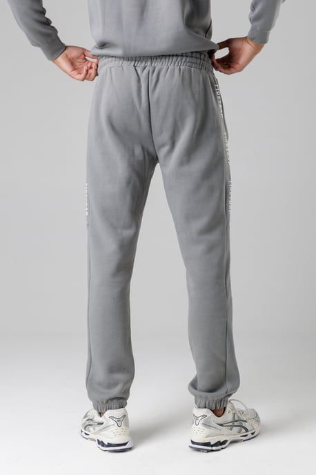 Dark Grey Cotton Rich Brushed Fleece Joggers With Logo Strip Detail - Image 2