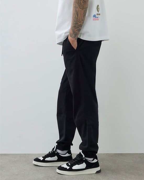 River Island Mens Joggers Black Regular Fit Cuffed - Image 2