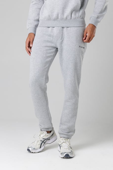 Light Grey Cotton Rich Brushed Fleece Joggers With Zip Pockets - Image 1