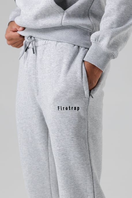 Light Grey Cotton Rich Brushed Fleece Joggers With Zip Pockets - Image 3