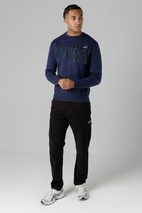 Black Cotton Stretch Utility Cargo Trousers With Oversized Pockets - Image 4