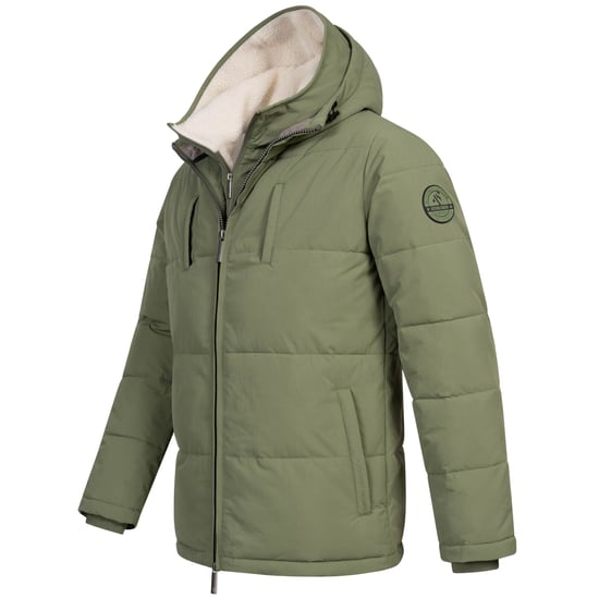 Alessandro Salvarini Herr Vinter Quiltad Jacka AS-457 – 2in1 Med Avtagbart Teddyfoder & Dubbel Huv - Image 4